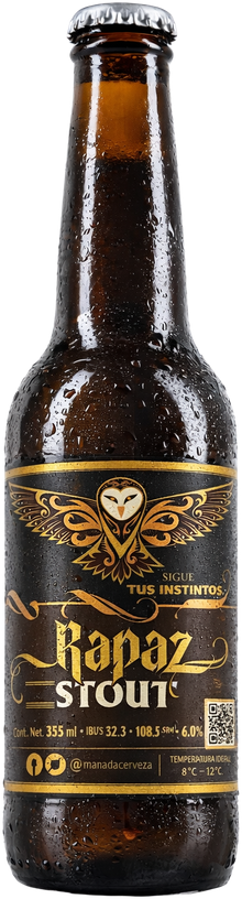 Botella de cerveza Rapaz Stout